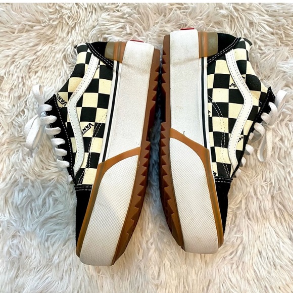 VANS OLD SCHOOL STACKED
CHECKERED SHOE SNEAKERS black white Men's 5.5 /Women's 7 - Picture 8 of 10